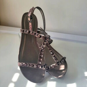 Kenneth Cole Reaction Sandals • Jeweled • Pewter Color • Size 7.5